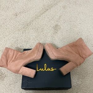 Lulu's Blush Heeled Boots